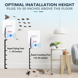 Ultrasonic Pest Repeller 10 Pack,Mosquito Repellent Plug in Pest Control Mice Repellent to Repel Flies,Spiders,Rodent,Ant,Indoor Cockroach Repellent for Home,Office,School,Safe for Adults Kids