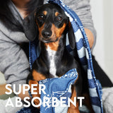 Dock & Bay Pet Towel - Super Absorbent & Quick Drying Dog Towels with Bag - 100% Recycled - Puppy Party, Medium (90x50cm, 35x19)