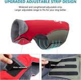 IREENUO Dog Raincoat, 100% Waterproof Dog Warm Jacket for Fall Winter, Rainproof Coat with Adjustable & Reflective Stripes for Medium Large Dogs (5XL, Red)
