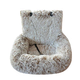 Dog Car Seat - Dog Bed for Car with Safety Straps, Pet Travel Bed for Small Medium Dogs, Memory Foam Booster Seat Soft Plush Sherpa Detachable Washable Cover