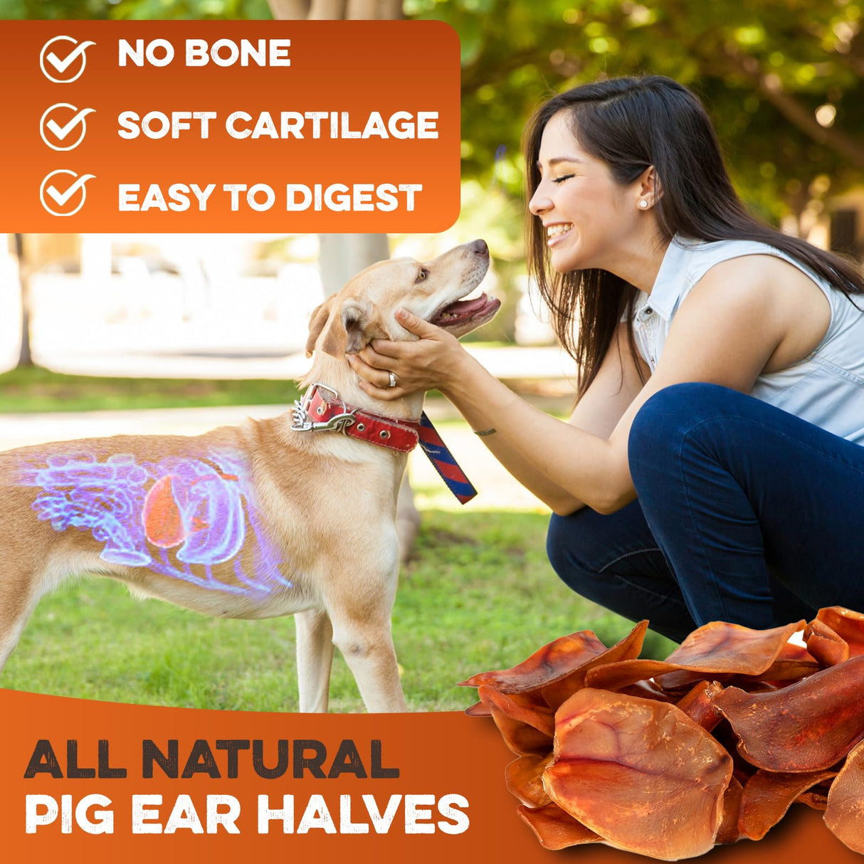 BRUTUS & BARNABY Pig Ear Halves for Dogs, 15 Ct. – All-Natural Single Ingredient Dog Chews, Slow Cooked & Fully Digestible Rawhide Alternative
