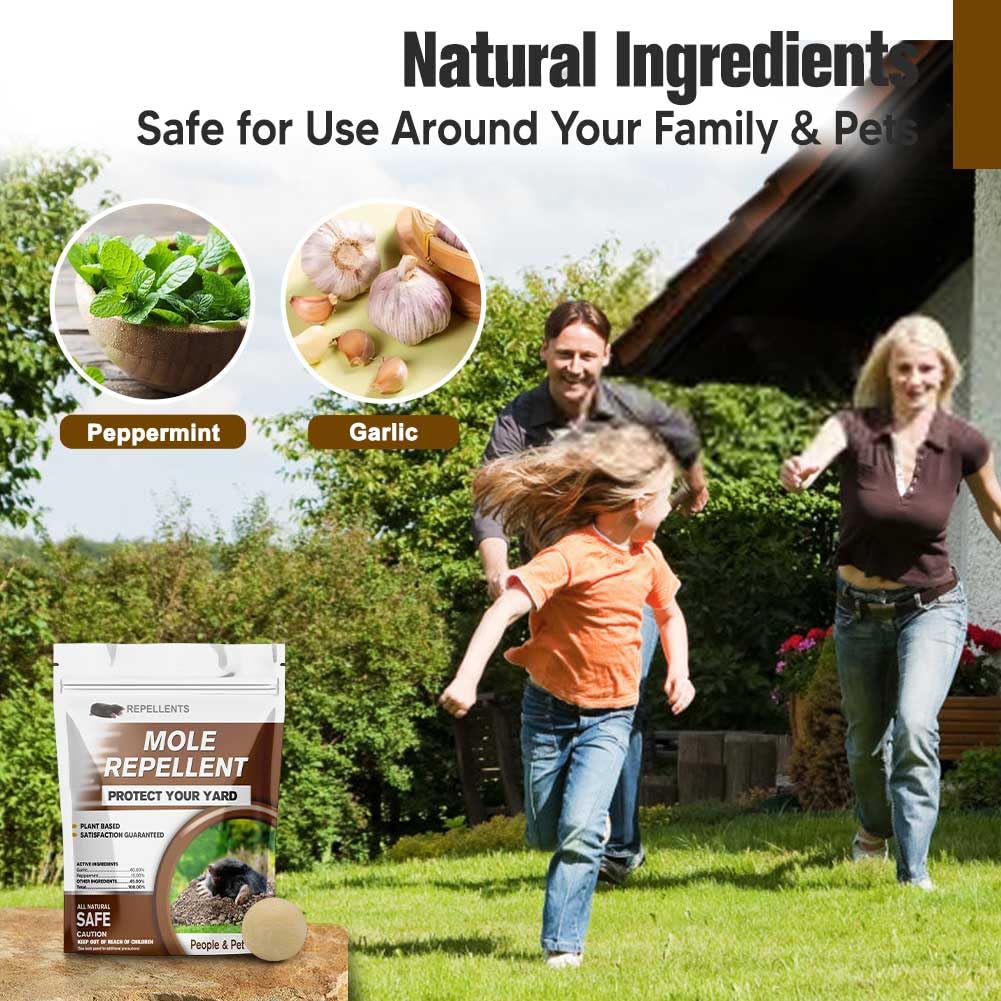 KQCWKH Mole Repellent for Lawns, Mole and Vole Repellent Outdoor, Gopher Repellent, Groundhog Repellent Outdoor, Armadillo Repellent, Mole Deterrent for Yard, Lasts Up to 3 Months, 8 Balls