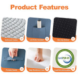 POCBLUE Dog Stairs for Small Dogs and Cats 22" H, 5-Step Pet Step for High Bed or Couch, Non-Slip Balanced Pet Ramp Indoor with High-Density Foam and Washable Cover, Grey