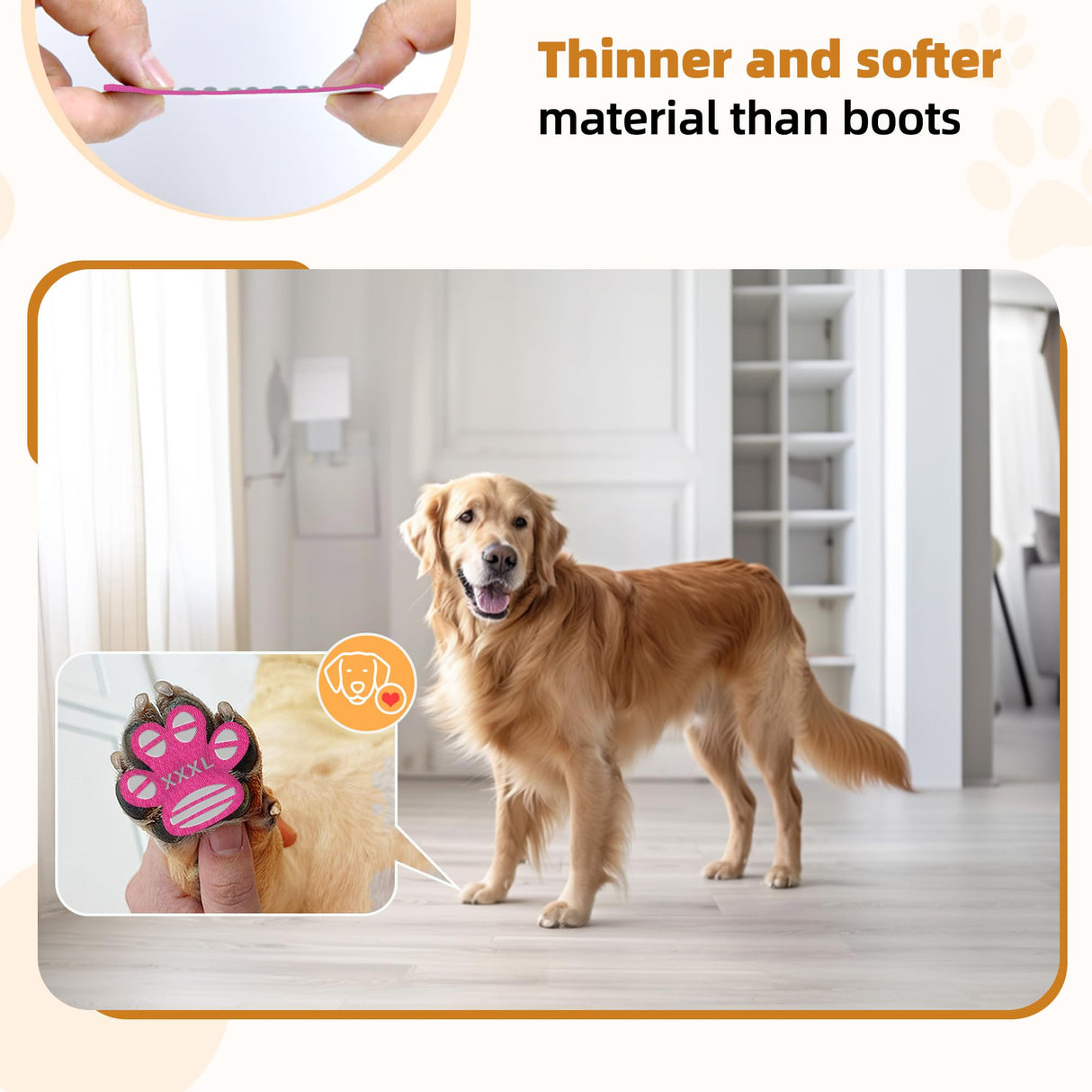 Anti-Slip Dog Paw Protector Pads for Senior Dogs, Dog Paw Adhesive Pads on Hardwood Floor,Senior Pets Essentials with Strong Traction,Puppy Grippers,Pink,12 Sets 48 pc L