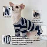 Lucky Petter Dog Cotton Shirts for Small and Large Dogs Rugby Striped T-Shirts Soft Breathable Dog Shirt pet Clothes (5X-Large, Yellow/Navy)