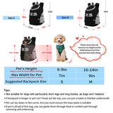 Dog Backpack Carrier, Front Chest Carrier for Cat Small Dogs, Pet Carrying Bag for Travel Hiking Cycling Outdoor Black S (Suggested Pet Height 7-10 in, 2-6 lbs)