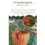 Wicker Bike Basket for Small Dogs Cats Pet Carrier Front Basket with Wire Mesh Cover (Honey Color)