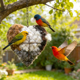 Irsnianianfa Handmade Fiber Bird Nesting Heart,Birds Nests Material Holder,Winter Tree Shelter for Wild Bird,Hummingbird Houses Nest Boxes Gifts for Outside Garden Art Birdhouse, Birds Lovers