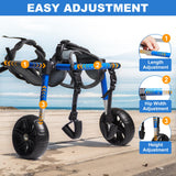 Virbraroo Dog Wheelchair for Back Legs with Upgraded All-Terrain Tires & Durable Bearings,Adjustable Dog Wheelchair for 11.8"-17.7" Lenght,22-35 lbs Disabled or Injured Small Dogs