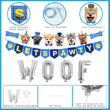 Zaabaazina Dog Party Supplies - Blue Dog Bandana, Birthday Hat, Banner, Balloons for PAWTY & WOOF Decorations