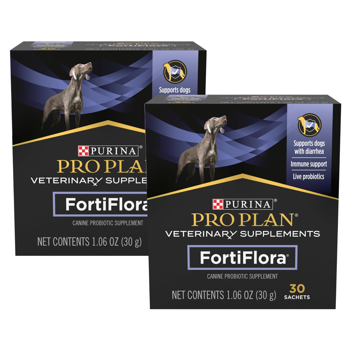 Purina Pro Plan Veterinary Supplements FortiFlora Dog Probiotic Supplement, Canine Nutritional Supplement 30 Ct. Box (Pack of 2)