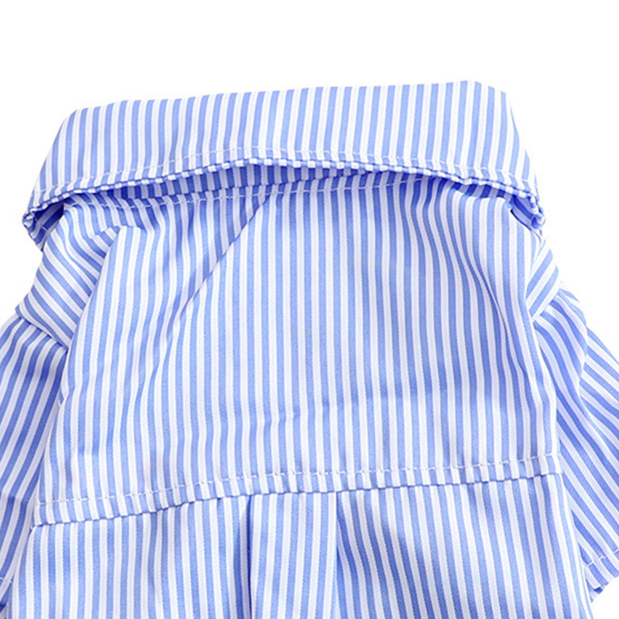 Striped Dog Shirt Breathable Casual Short Sleeve Puppy Clothes with Bow for Spring Fall (L)