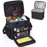 GMAK Large Pet Grooming Bag, Dog Grooming Tote Bags Supplies Organizer Case Pets Tools Organizer Tote for Dog Cat Grooming Tool Kit and Accessories, Black(Bag Only)