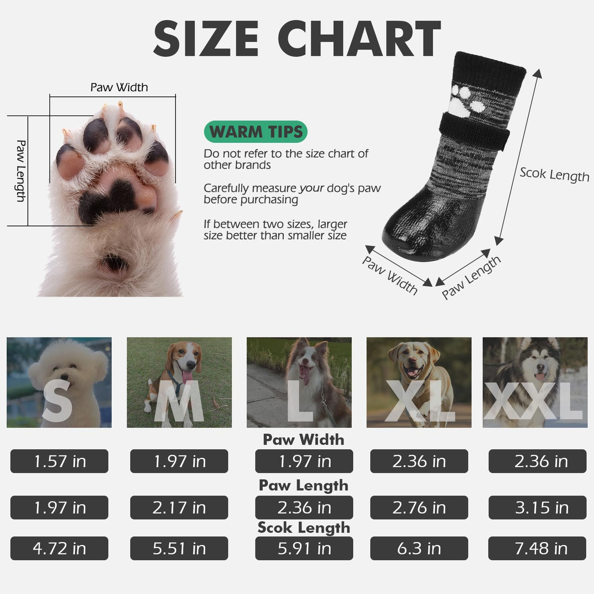 Mihachi Dog Socks Anti Slip with Straps Traction Control Waterproof Paw Protector, Dog Boots for Hardwood Floors Prevent Licking, Black XXL