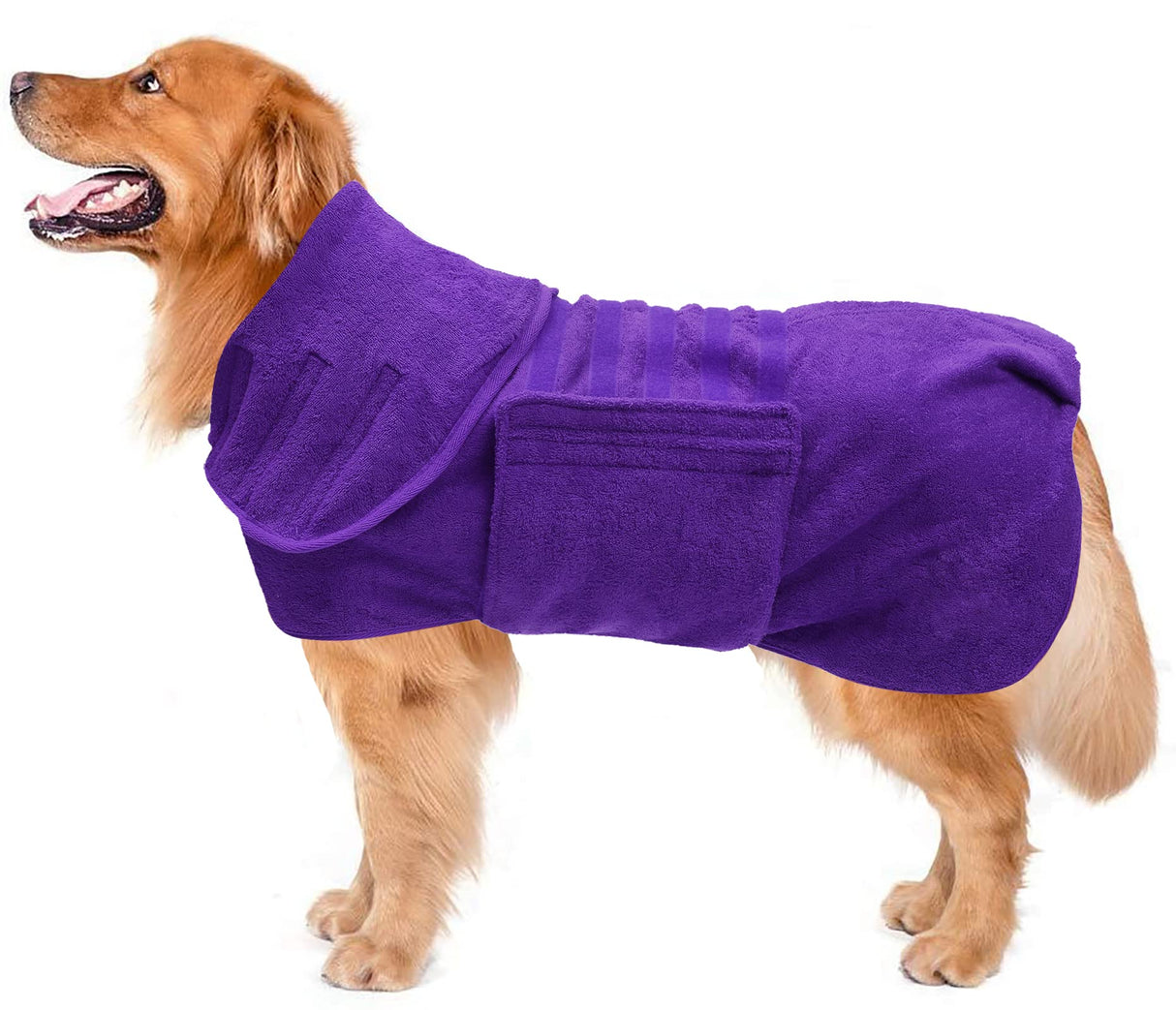 Dog Bathrobe Dog Robes for After Bath Shower Swimming Dog Drying Towel Super Absorbent fit for Small Medium Large Breeds - Purple - XL