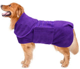 Dog Bathrobe Dog Robes for After Bath Shower Swimming Dog Drying Towel Super Absorbent fit for Small Medium Large Breeds - Purple - XL