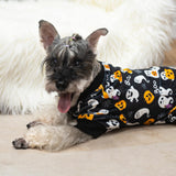 PUPTECK Soft Fleece Dog Pajamas for Small Medium Dogs, Dog Onesie Puppy Sweaters Clothes Jumpsuit Pjs, Cute Jammies Cat Coat Pet Costume Apparel, Halloween Black L