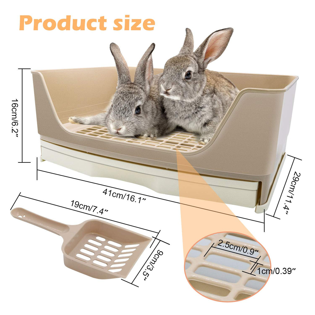 BWOGUE Large Rabbit Litter Box Toilet,Potty Trainer Corner Bedding with Drawer Larger Pet Pan for Adult Guinea Pigs, Rabbits, Hamster, Chinchilla, Ferret, Galesaur, Small Animals(White)