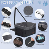PetsHome Dog Car Seat for Small Dogs, Detachable Washable Dog Booster Car Seat with Storage Pocket, Breathable Mesh, Safety Leash, 2 Count Adjustable Straps for Small Pets Up to 25lbs-Black