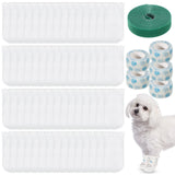 Sunnymove 100 Pcs Disposable Dog Paw Protector Adjustable Pet Boots Dog Feet Covers for Paw Protection with Self Adhesive Bandage for Small Medium Large Dogs Indoor Outdoor Walking Foot Muffs