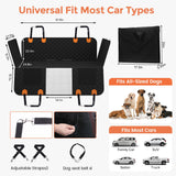 Chioratree Dog Car Seat Cover for Back Seat Hard Bottom - Waterproof Back Seat Extender for Dogs Holds 500 lbs, Scratch-Proof and Anti-Slip Dog Hammock for Car, SUV, Small Truck, Black
