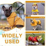 PETAXCELL Dog Raincoat, Dog Rain Jacket Waterproof Jacket Reflective Adjustable Hooded Pet Rain Coat with Leash Hole, (Red, 3XL), Intended for Large Medium Small Puppies