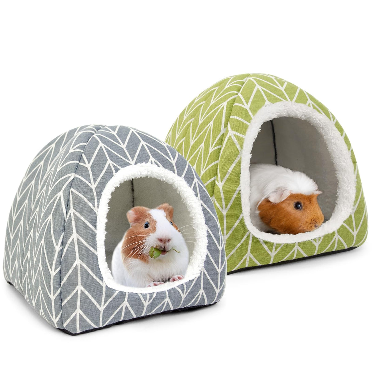 Tierecare 2 Pack Guinea Pig Hideout Bed Dwarf Rabbit House Cave Accessories Cozy Hide-Out for Little Bunny Hedgehog Ferret Chinchilla&Other Small Animals
