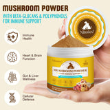 Mushroom Supplement Powder for Dogs & Cats, Turkey Tail Mushroom for Pets, Lipoma for Cats, 11 Organic Mushroom Complex, Partner Guard for Dogs Lumps and Bumps