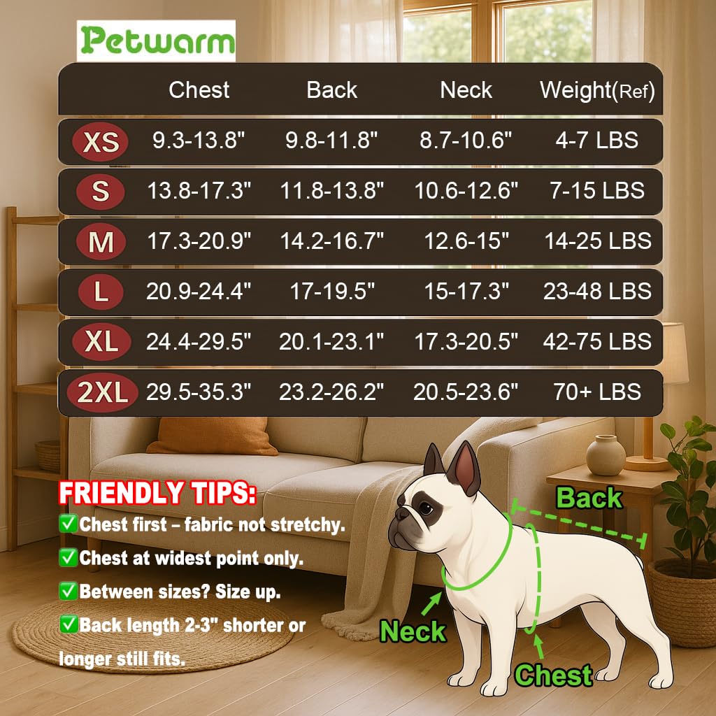 PetWarm Reversible Dog Winter Coat, Windproof Dog Puffer Vest, Soft Vest for Dogs with Hook-and-Loop Strap for Easy Dressing, Waterproof Coat for Dogs with Adjustable Fit, Green, 2XL
