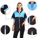 Noverlife Pet Grooming Jacket with Zipper, Large Size, Lightweight Hair Repellent Shirt Style Pet Groomer Smock for Dog Cat Grooming Pet Bath, Hair Salon Barber Hairdresser Work Clothes