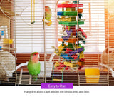 RUBY.Q Large Parrot Toy, 20in Bird Parrot Toy, Multicolored Natural Wooden Bird Chewing Toys for Large Macaws, African Grey and a Variety of Amazon Parrots