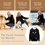 XUDREZ Unisex Big Pouch Hoodie Long Sleeve Pet Dog Holder Carrier Sweatshirt Hooded Pocket Kangaroo Hoodie (Black,L)