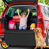Mancro SUV Cargo Liner for Dogs, Waterproof Dog Seat Cover for SUV with Bumper Flap Protector, Durable Non-Slip Polyester Pet Trunk Cargo Cover for Vehicles, Vans, X-Large (106” L x 54” W)