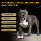 Petterm Dog Muscle Gain Chews - Dog Weight Gain Treat Weight Gain Supplements for Dogs Muscle Builder - with High Protein & Amino Acids for Lean Strength Recovery - 100 Chews for All Breeds & Ages