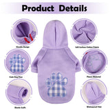 SAWMONG Dog Hoodie,Flannel Pet Hooded Sweater with Hat Puppy Pullover Sweater Shirt,Dog (Purple,M)