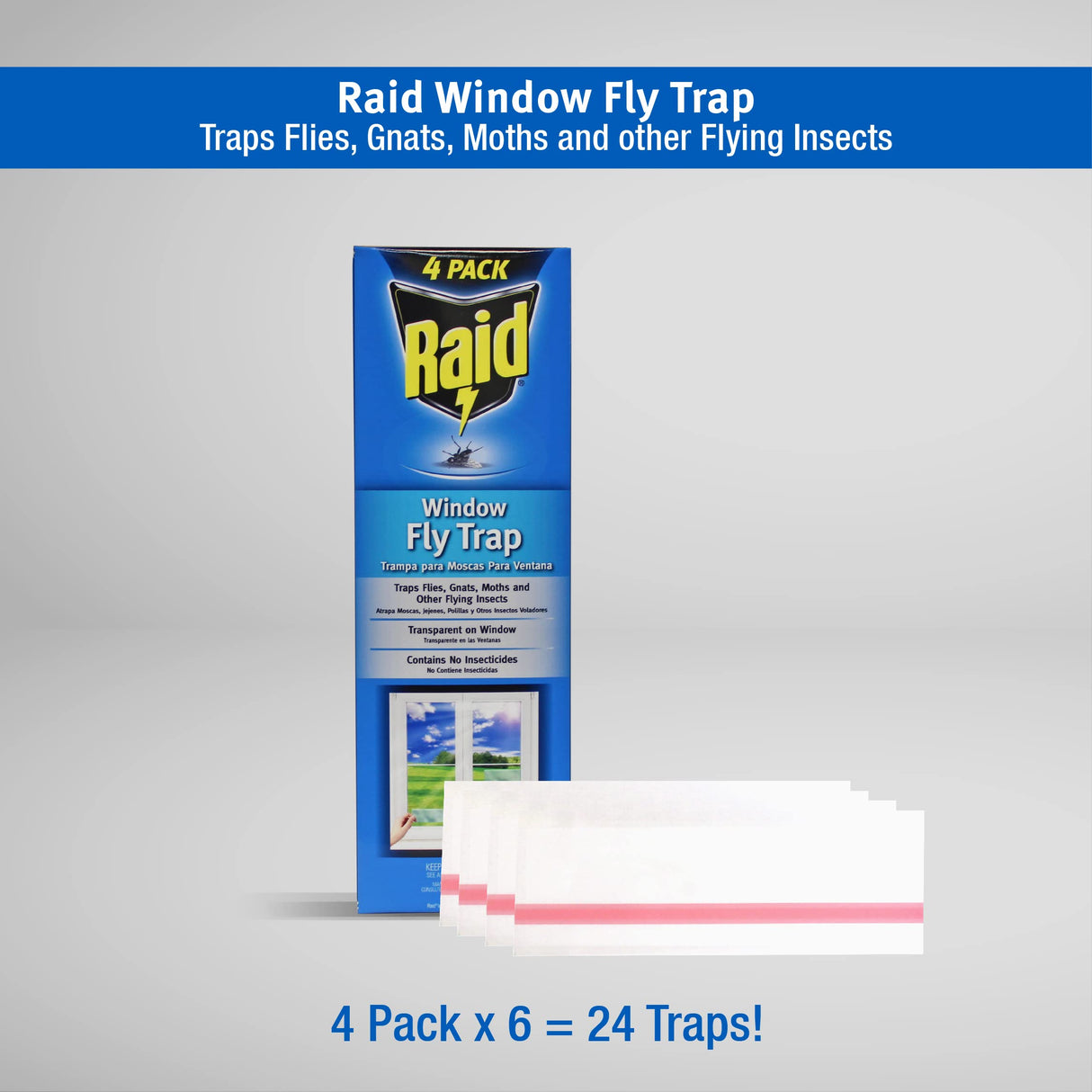 Raid Window Fly Trap, 4 Count (Pack of 6)