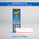 Raid Window Fly Trap, 4 Count (Pack of 6)
