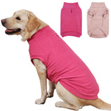 IECOii 2 Pack 3XL Dog Sweater - Fleece Pullover Vest for Large Breeds, Warm Stretchy Fall Winter Coat with Leash Hole, Labrador Retriever, ‌American Bulldog(Size XXXL, Rose Red & Dusty Pink)