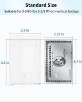 Pawfly 2 Pack Vertical 2-Card Badge Holder with Thumb Slot Hard Transparent PC Case Protector for Office School IDs Credit Cards Driver’s Licenses and Passes