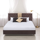 Quilted Fitted Mattress Pad, Twin Mattress Protector Topper with Deep Pocket Stretches up to 16 Inches, Machine Washable Mattress Cover (White)
