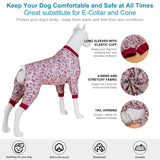 LovinPet Pittbull Pjs Pet Anxiety Calming Shirt, Anti Licking Dog Pajamas, Bouquet Print, Large Dog Clothes for Parties, Camping, Travel, and Home,3XL