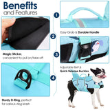 AOFITEE Dog Life Vest for Swimming, Shark Dog Life Jacket Large, High Flotation Dogs Swimming Vest with Rescue Handle and Reflective Stripe, Dogs Lifesaver Swimsuit for Boating Summer Pool Beach, XL