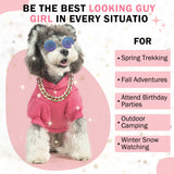 SCENEREAL Dog Hoodie Sweaters for Small Medium Large Size Dogs, Fleece Dog Sweatshirt with Hat and Pocket,Soft Cold Winter All Weather Dog Clothes for S to XL Sized Dogs, Pink M