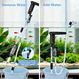 AQQA Upgraded DC 18W Electric Aquarium Vacuum Gravel Cleaner, Anti-Clog Pre-Filter Design, 7-in-1 Multifunctional Fish Tank Cleaning Kit for Dirt Removal, Water Change, Sand Washing, Turtle Shower