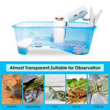 Turtle Tank with Multi-Function Areas, Easy Assembly, Ideal for Small Turtles & Reptiles, Includes Plastic Tree & Fishing Net