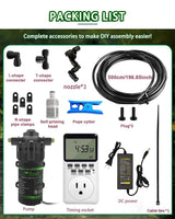 Automatic Reptile Mister System, Misting System with Timer, Reptile Humidifiers Quiet Pump Expandable to 10 Fine Mist Nozzles, Terrarium Mister with Programmable Timer Accurate to The Second