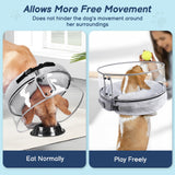 BARKLESS Inflatable Dog Cone, Protective Dog Surgery Collar to Stop Licking Biting Wounds, Patented Soft Donut Cone with Clear Shield, Adjustable Blow-up Collar for Surgery Recovery (Grey, XL)