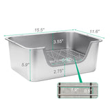 Sorstrem Stainless Steel Sifting Litter Box for Rabbit (M)