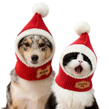 DYOART Custom Dog Beanie with Leather Patch Name, Personalized Santa Hat for Dog, 2025 Christmas Hats for Dog & Cat, Pom Pom Winter Hat for Small Medium Large Dogs Cats