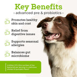 Dr. Joseph's VetPro Complete Advanced Pre & Probiotics Powder for Dogs, 90 Scoops, Supports Gut Health, Diarrhea, Digestive Health & Seasonal Allergies, Chicken/Pumpkin Flavor, Add to Food